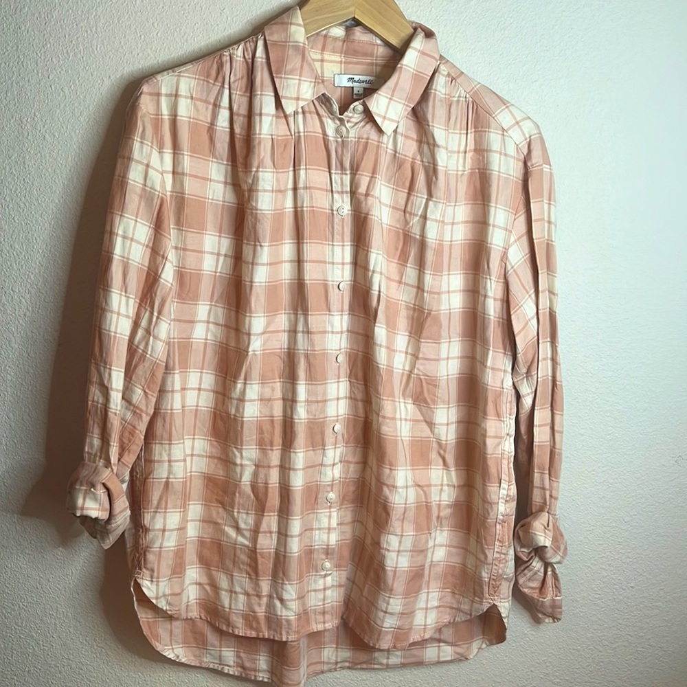 Madewell plaid long sleeve size S